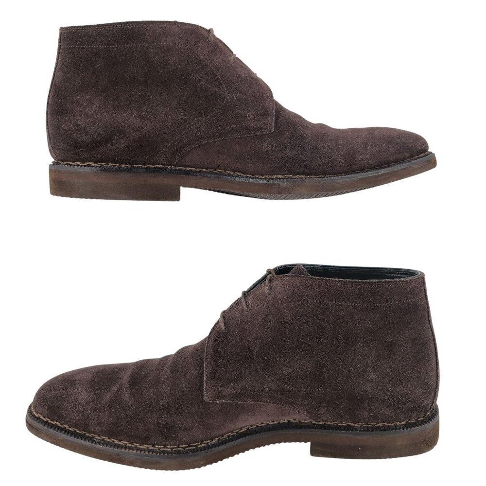 $500 Sutor Mantellassi Italian Men 11 Brown Suede Leather Dress Shoe Chukka Boot - Picture 5 of 13